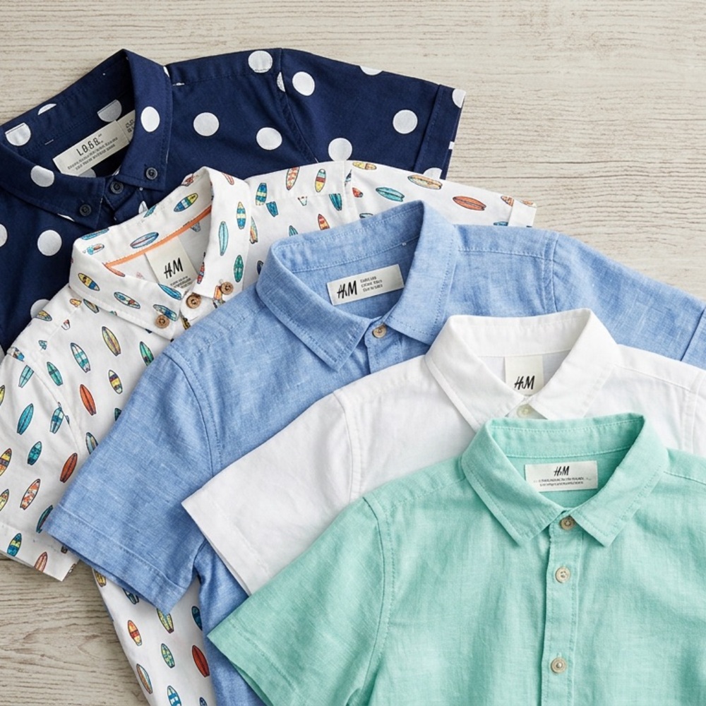 👔 LOT OF 5: H&M Toddler Short-Sleeve Resort Essentials - Size 3/4T EUC